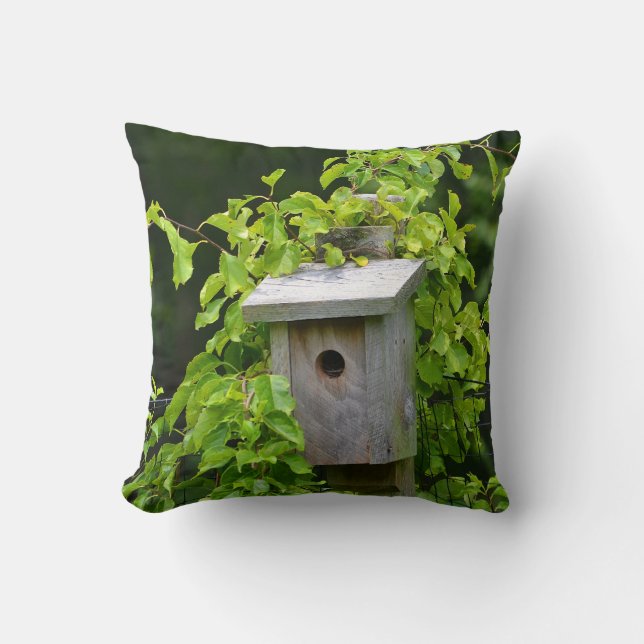 Spring & Fall Birdhouse Pillow (Front)