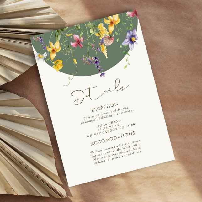 Spring Fall Boho Wildflower Bloom Whimsical  Enclosure Card (Creator Uploaded)