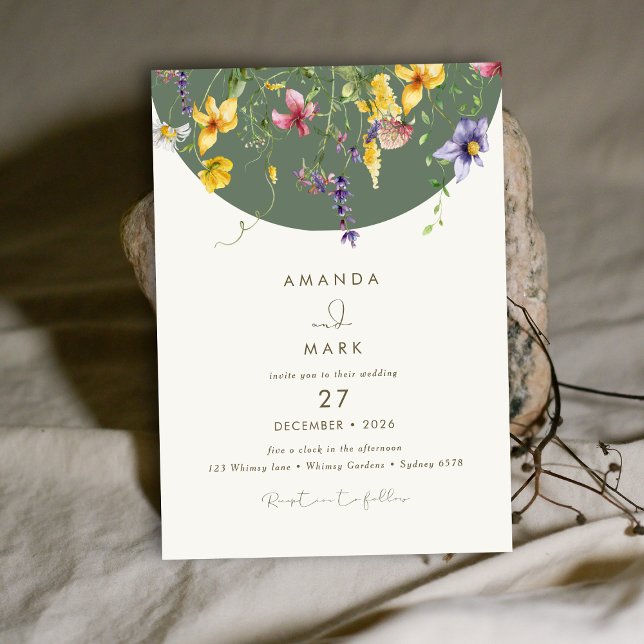 Spring Fall Boho Wildflower Bloom Whimsical  Invitation (Creator Uploaded)