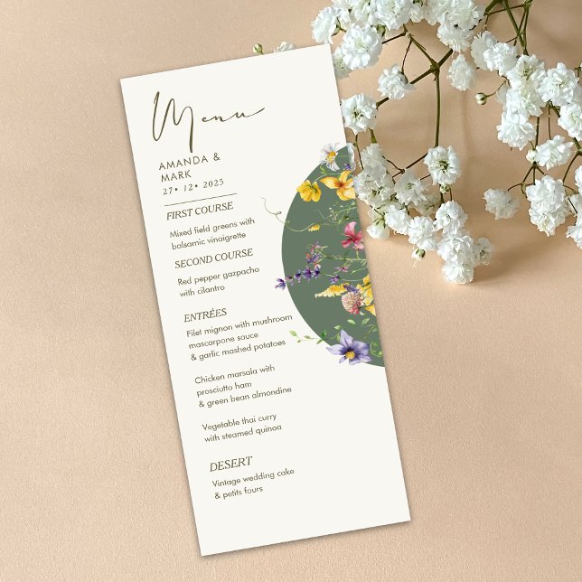 Spring Fall Boho Wildflower Bloom Whimsical Menu (Creator Uploaded)