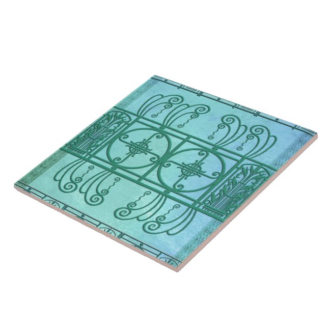 SPRING FANCY ART DECO: ELEGANT AQUA TILE (Side)