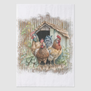 Spring Farm Chickens Tissue Paper