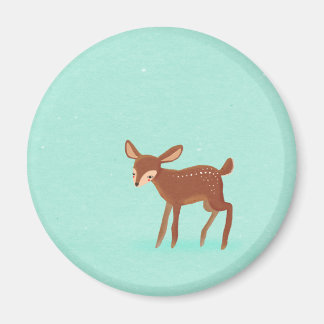 spring fawn baby deer on blue magnet