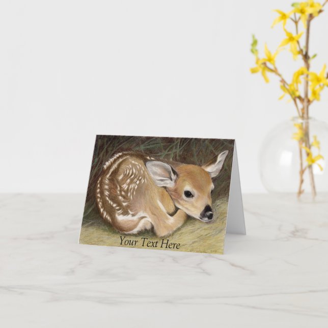 Spring Fawn Card (Yellow Flower)