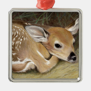 Spring Fawn Metal Ornament