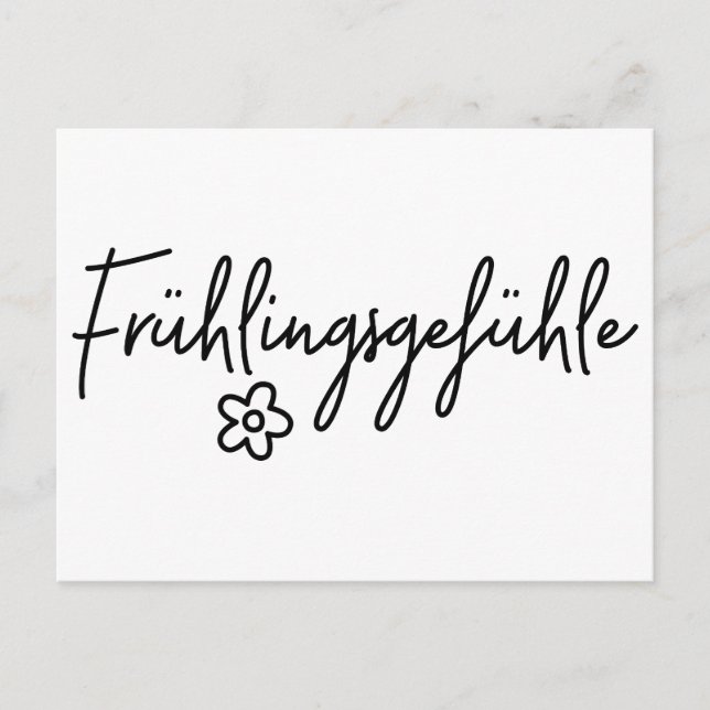 Spring Feeling, German Word, Spring Fever Holiday Postcard (Front)