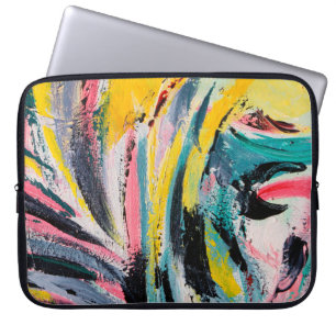 Spring Festival. Multicolored texture painting. Ab Laptop Sleeve