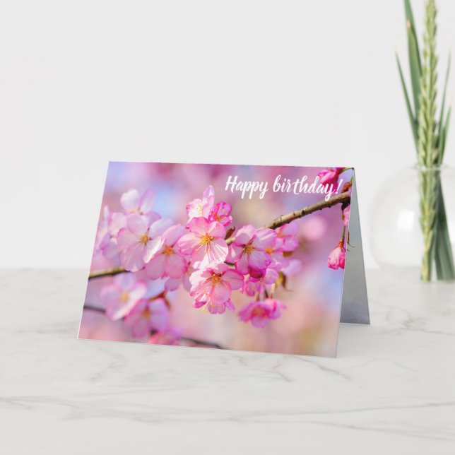 Spring Festival Of Fresh Pink Sakura Blossoms Card (Front)