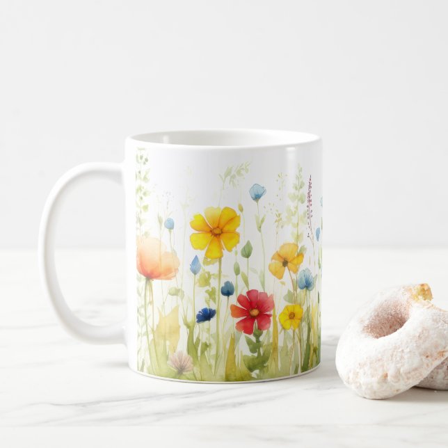 Spring Field Flowers Mug (With Donut)
