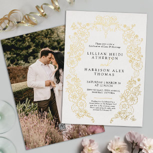 Spring Fleur de lis wedding black white art