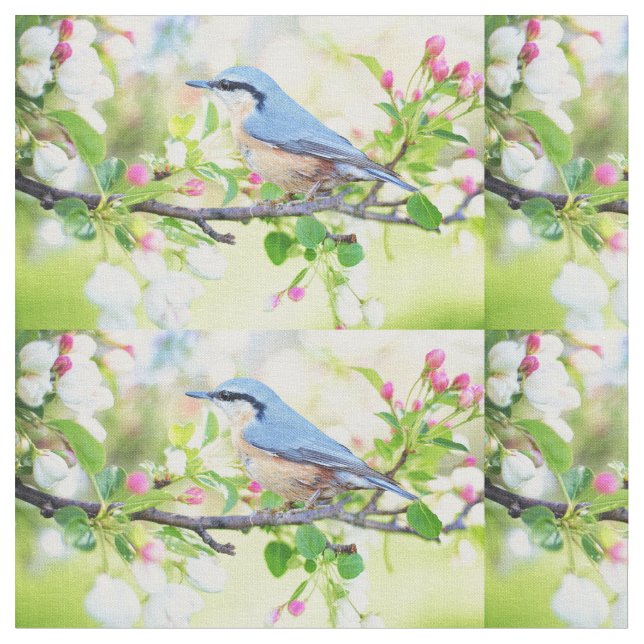 spring fling bluebird fabric (Close Up)