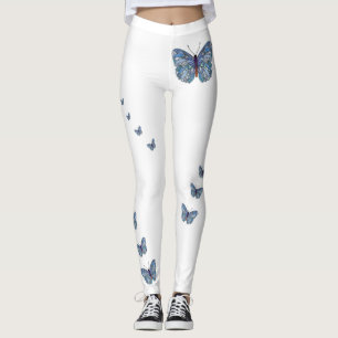 Spring Fling Butterfly Print Womens Leggings