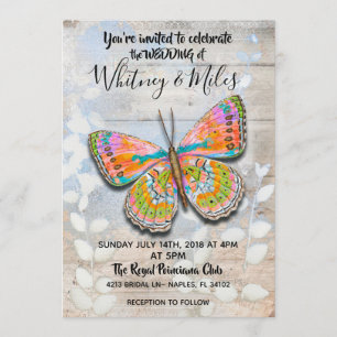 Spring Fling Butterfly Wedding Invitation