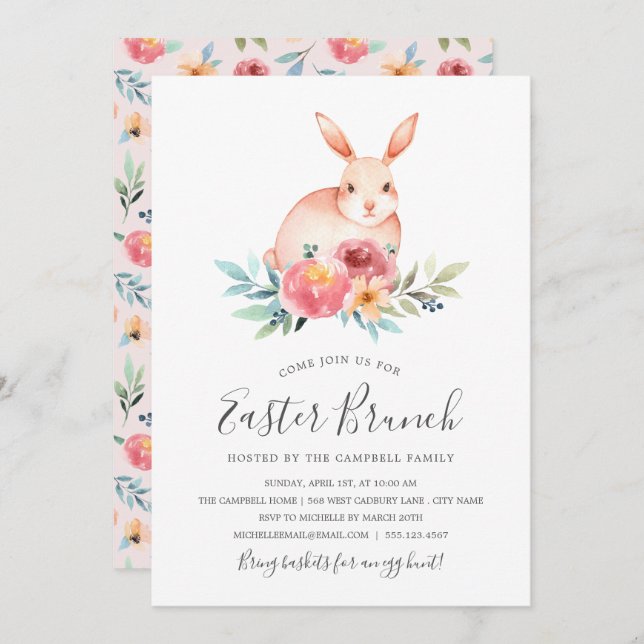 Spring Fling Easter Brunch Invitation (Front/Back)