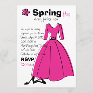 Spring Fling Fashion Illustration Invitation