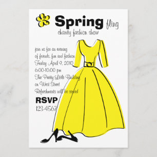 Spring Fling Fashion Illustration Invitation