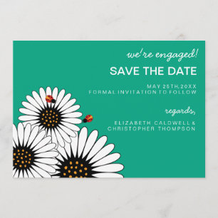 Spring Fling Gerbera Daisies SAVE THE DATE-green Date