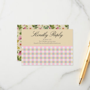 Spring Floral And Plaid Baby Shower Enclosure Card