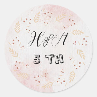 Spring Floral Anniversary | Elegant Modern Wedding Classic Round Sticker