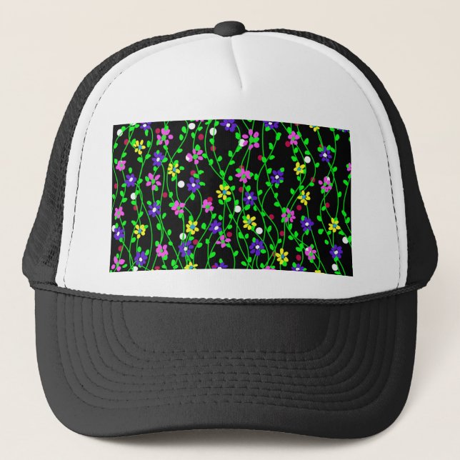 Spring Floral Art Trucker Hat (Front)