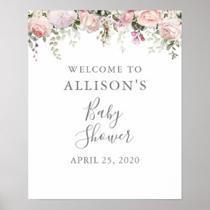 Spring Floral Baby Shower Sign
