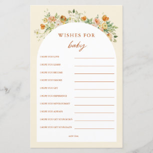 Spring Floral Baby Shower Wishes For Baby