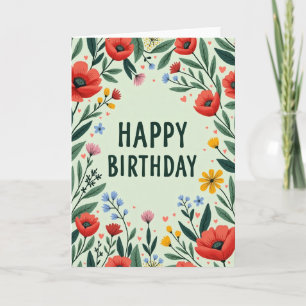 Spring Floral Birthday Card