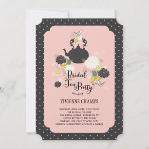 Spring Floral Blooms Birds Bridal Shower Tea Party Invitation