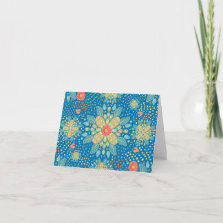Spring Floral Blue Pattern Design Card