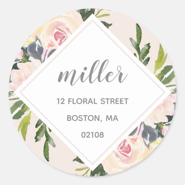 Spring Floral Blush | Address Sticker (Front)