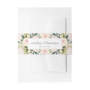 Spring Floral Blush | Wedding Belly Band Invitation Belly Band