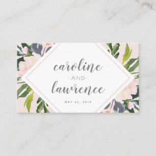 Spring Floral Blush Wedding Flat Escort Card