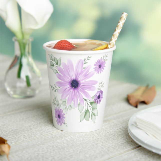 Spring Floral Botanical Paper Cups – Colourful  (Insitu)