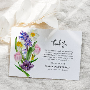 Spring Floral Bouquet Sympathy Thank You Card