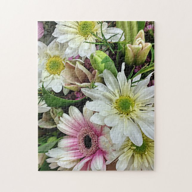 Spring Floral Bouquet with Daisies Jigsaw Puzzle (Vertical)