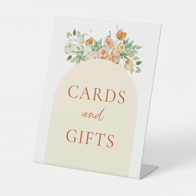 Spring Floral Bridal Shower Cards and Gifts Sign (Front)