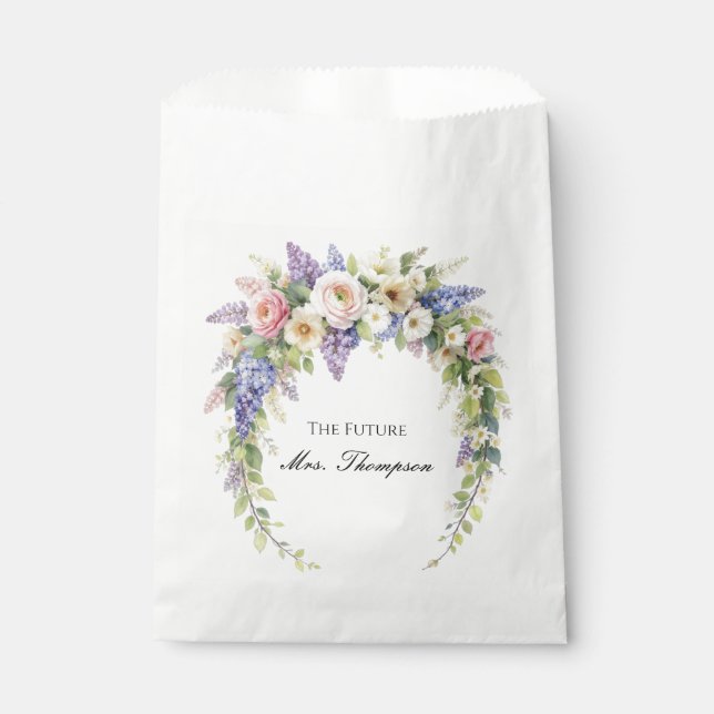Spring Floral Bridal Shower Favour Bag (Front)