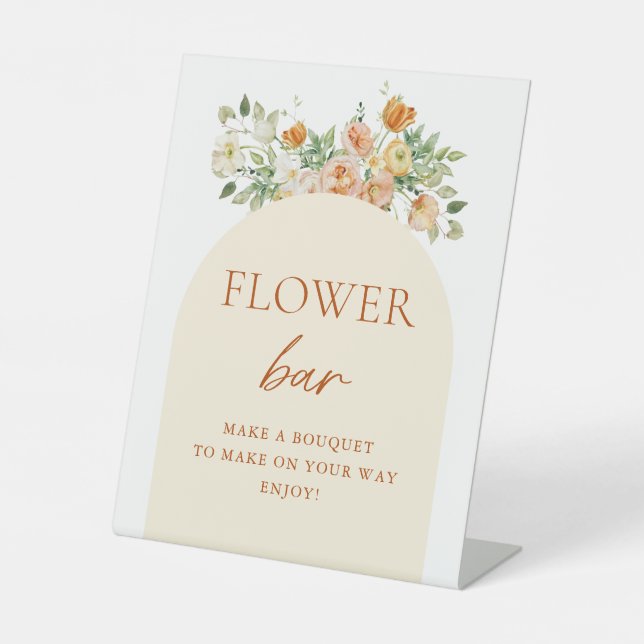 Spring Floral Bridal Shower Flower Bar Sign (Front)