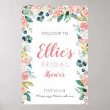 Spring floral bridal shower sign, tea party sign