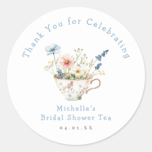 Spring Floral Bridal Shower Tea Party Classic Round Sticker
