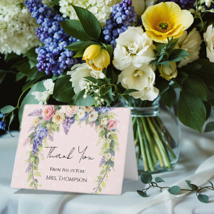 Spring Floral Bridal Shower Thank You Card