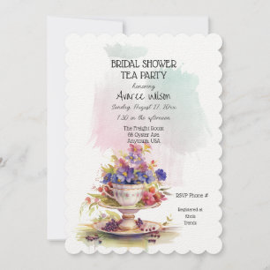 Spring Floral Bridal Tea Party Invitation