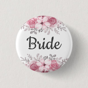 Spring Floral bride wedding  Button