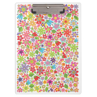 Spring Floral Bright Flower Garden Office Papers Clipboard