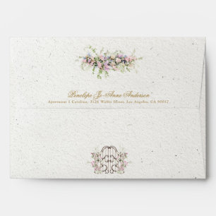 spring floral chateau garden bridal shower envelope