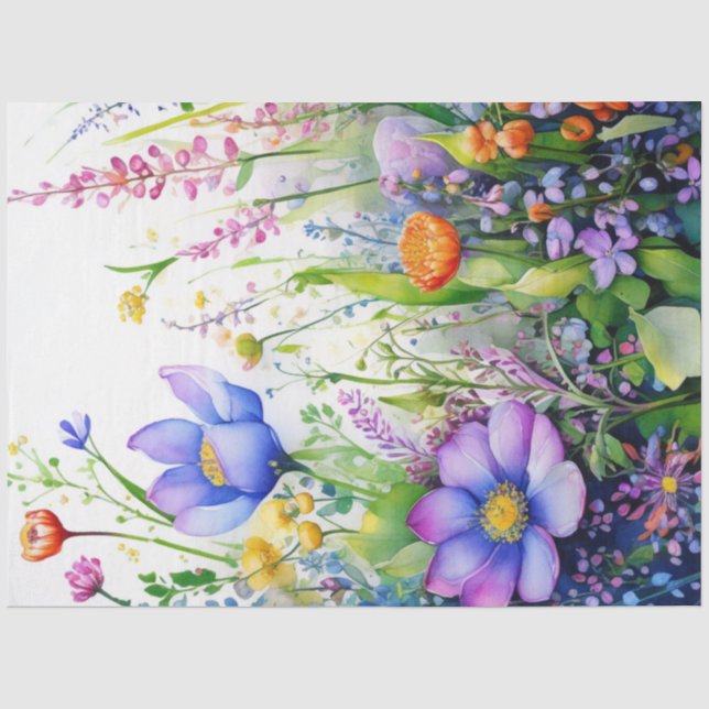 Spring Floral Colorful Tissue Paper (Front)