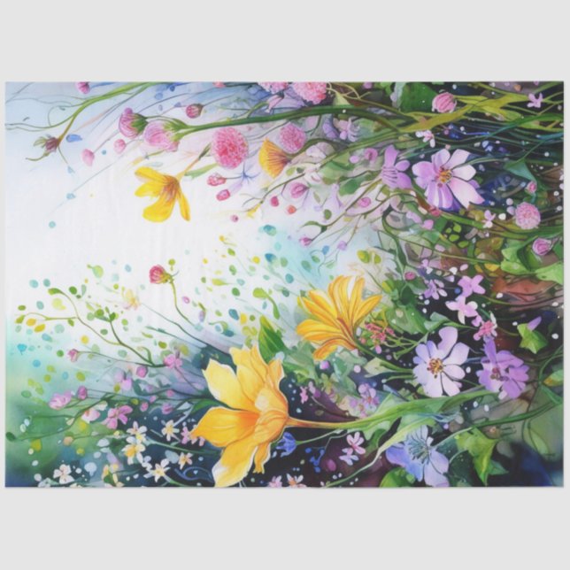 Spring Floral Colorful Tissue Paper (Front)