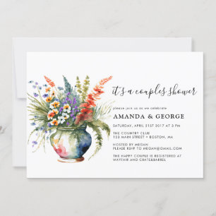 Spring Floral Couple shower party invitation