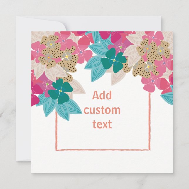 Spring floral cute girly modern invitation (Front)