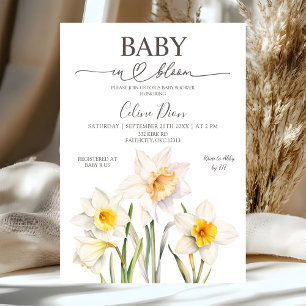 Spring Floral Daffodil Baby Shower  Invitation